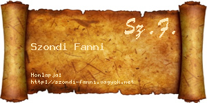 Szondi Fanni névjegykártya