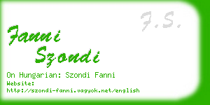 fanni szondi business card